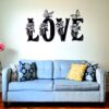 fondo2 Cuadro LOVE floral con mariposas – 4 piezas, 40 × 72 cm